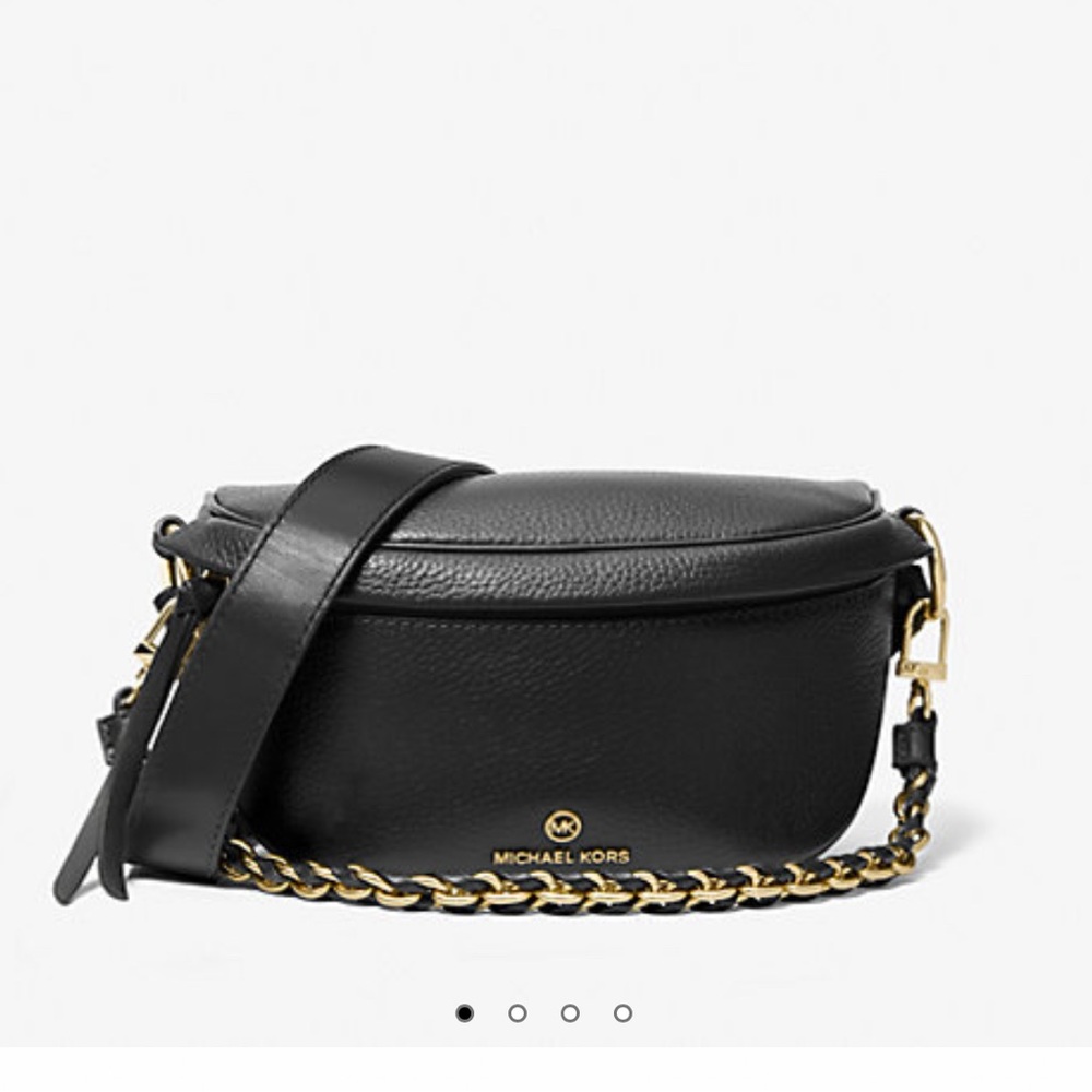 Michael Kors Black and Gold Crossbody Bag with Chain Strap